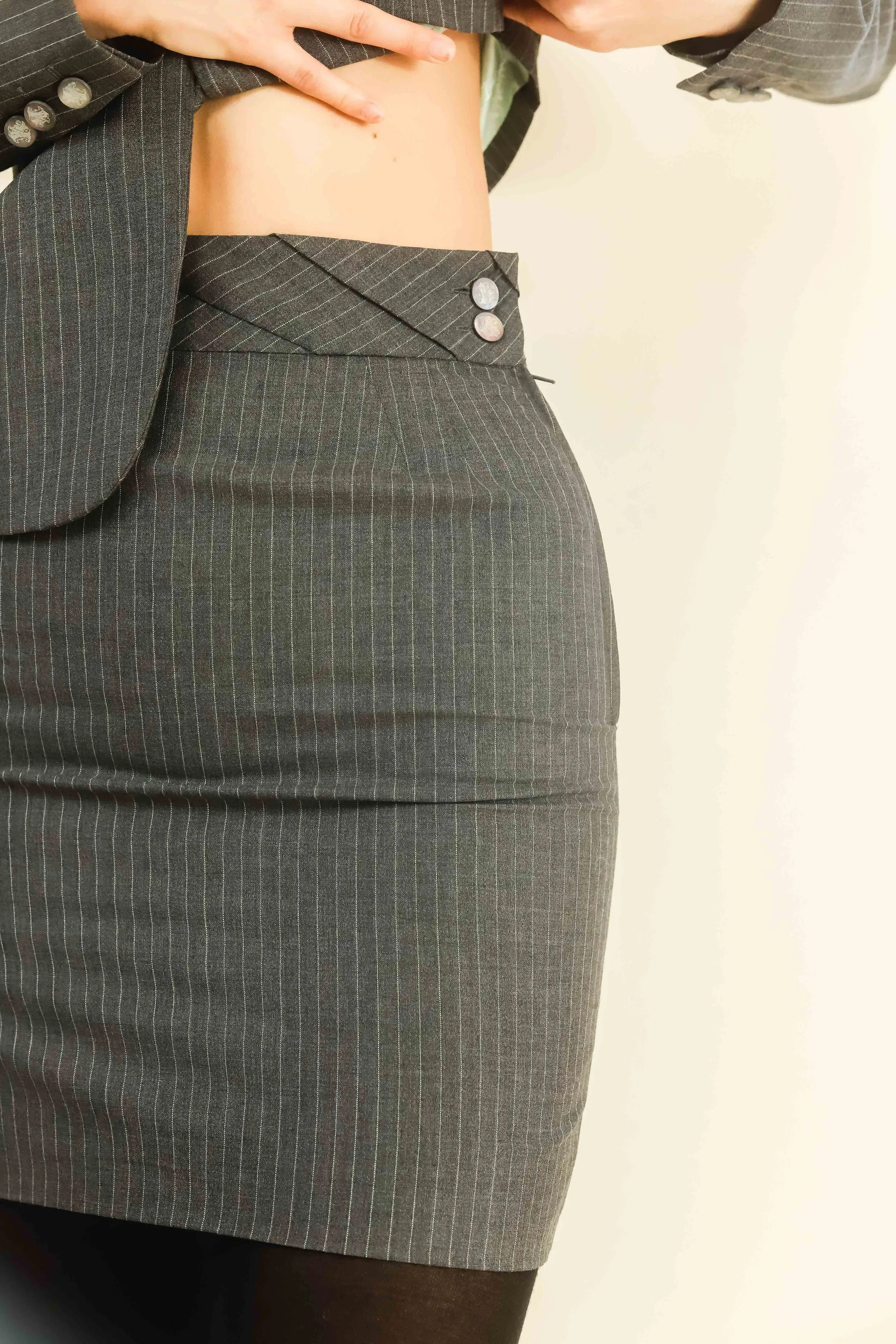 Alexander McQueen Pinstripe Skirt Suit