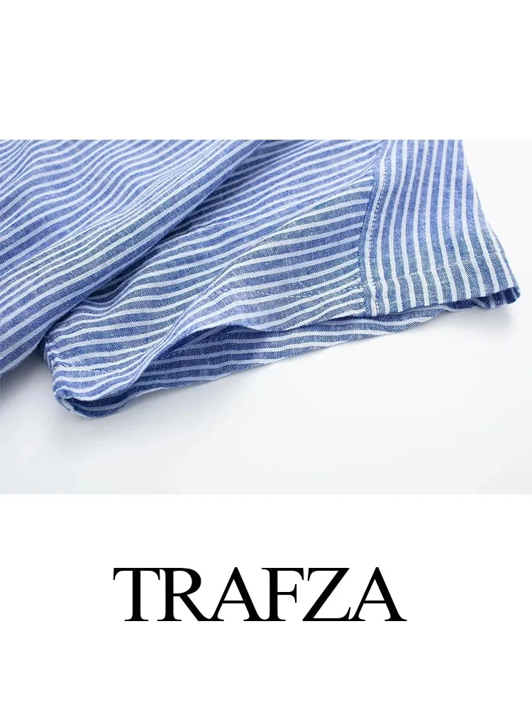 Classic Blue Striped Summer Jumpsuit