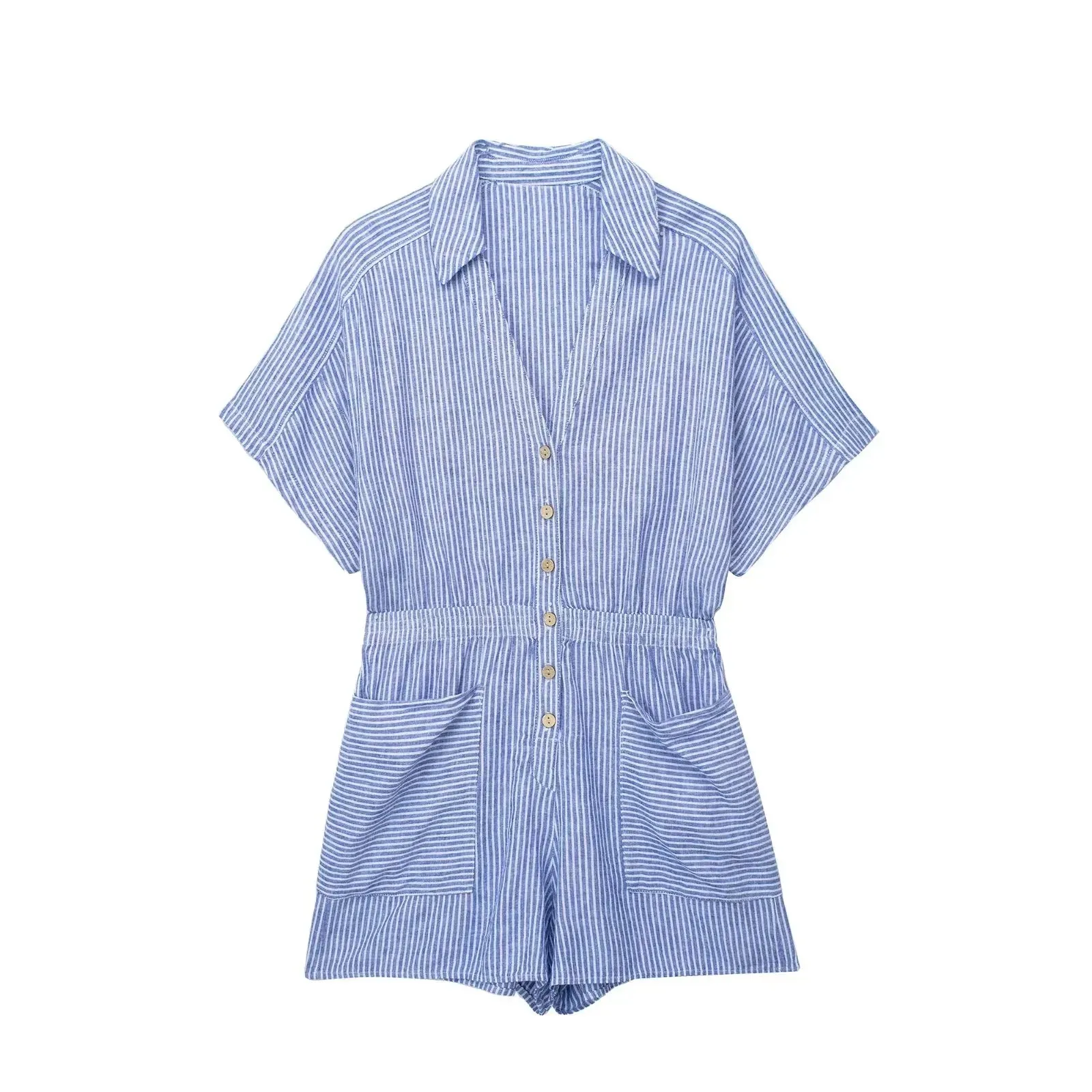 Classic Blue Striped Summer Jumpsuit