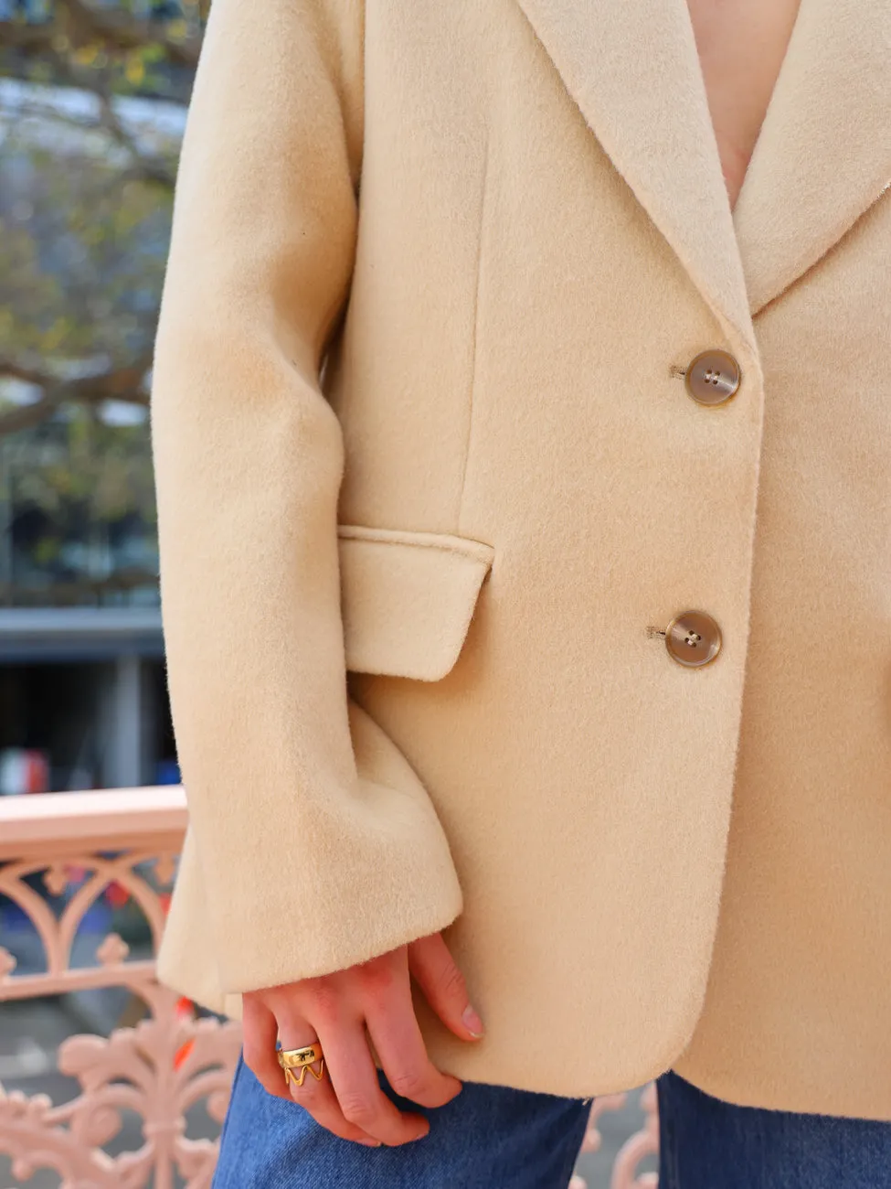 Friends with Frank The Bernadette Blazer in Biscuit
