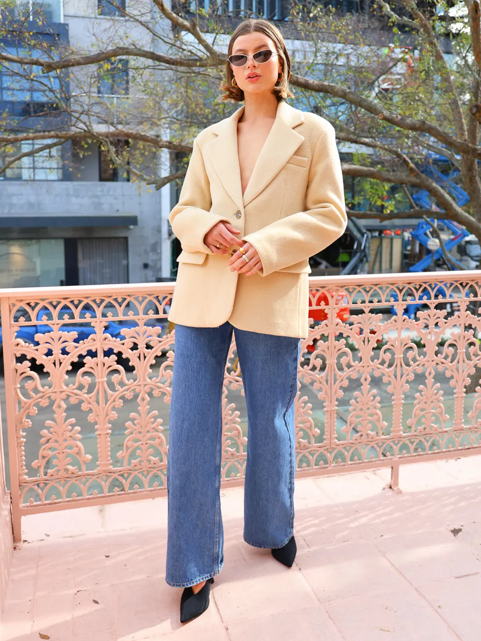 Friends with Frank The Bernadette Blazer in Biscuit