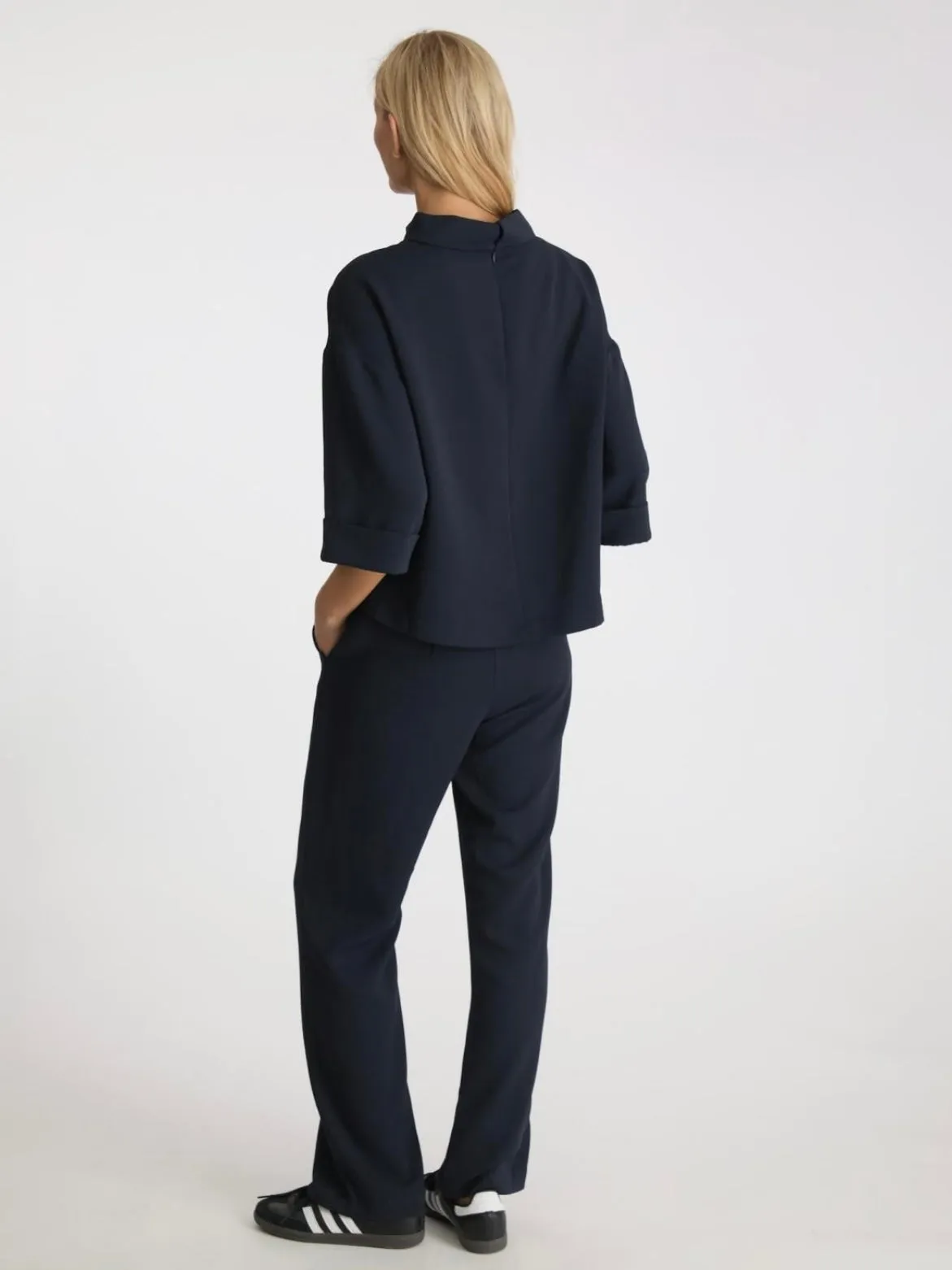 NEO NOIR ARLO CREPE JUMPSUIT NAVY