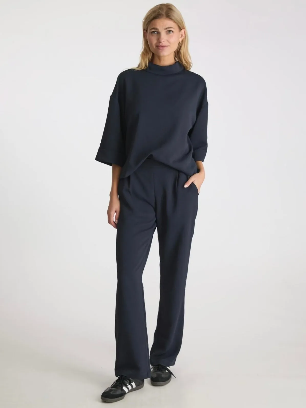 NEO NOIR ARLO CREPE JUMPSUIT NAVY