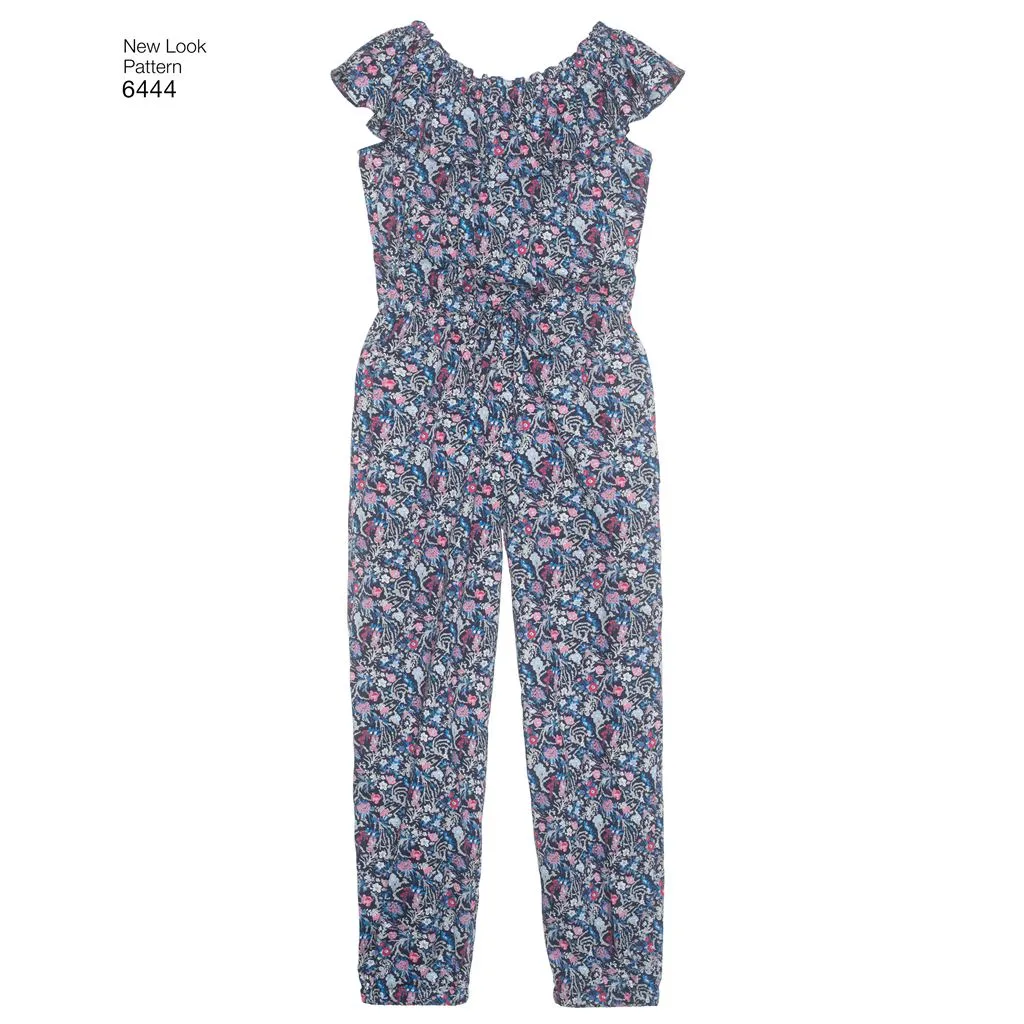 New Look Pattern 6444 Girl's Dress and Jumpsuit in Two Lengths