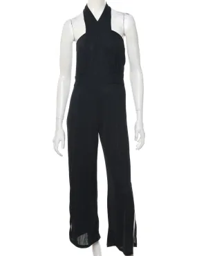 Strechy Halterneck Black Jumpsuit - M